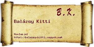 Balázsy Kitti névjegykártya