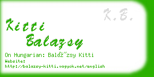 kitti balazsy business card